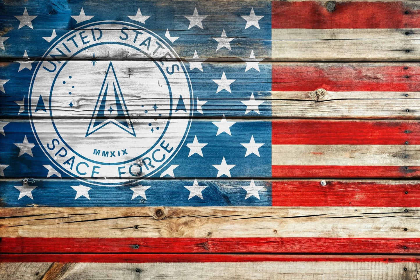 American Flag Space Force Star Union Vinyl Decal or Stencil | 306