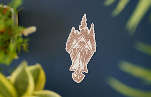 Mountain Arrowhead Wooden Sticker | 4