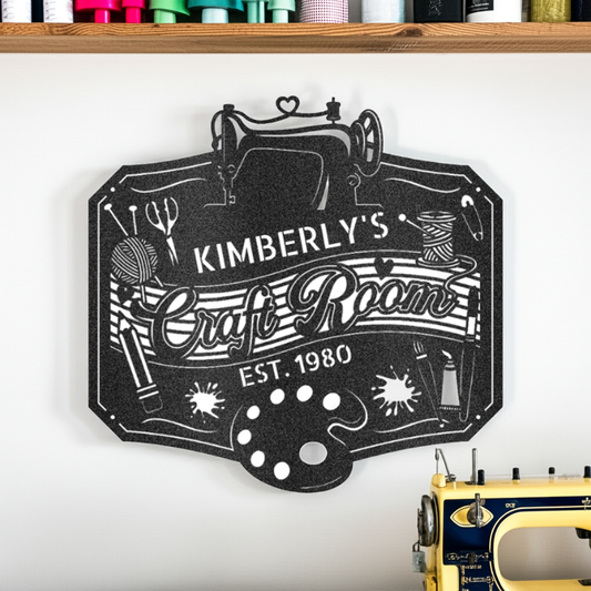 Craft Room Custom Metal Sign – Tailored for Sewing, Quilting, or Crochet
