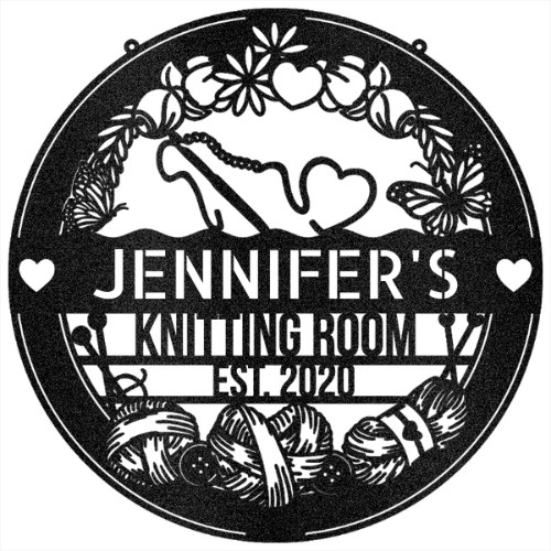 Crochet Craft Room Custom Metal Sign – Unique Decor for Yarn Lovers