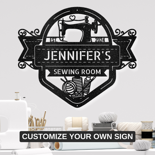 Custom Metal Sign for Quilting & Sewing Craft Rooms