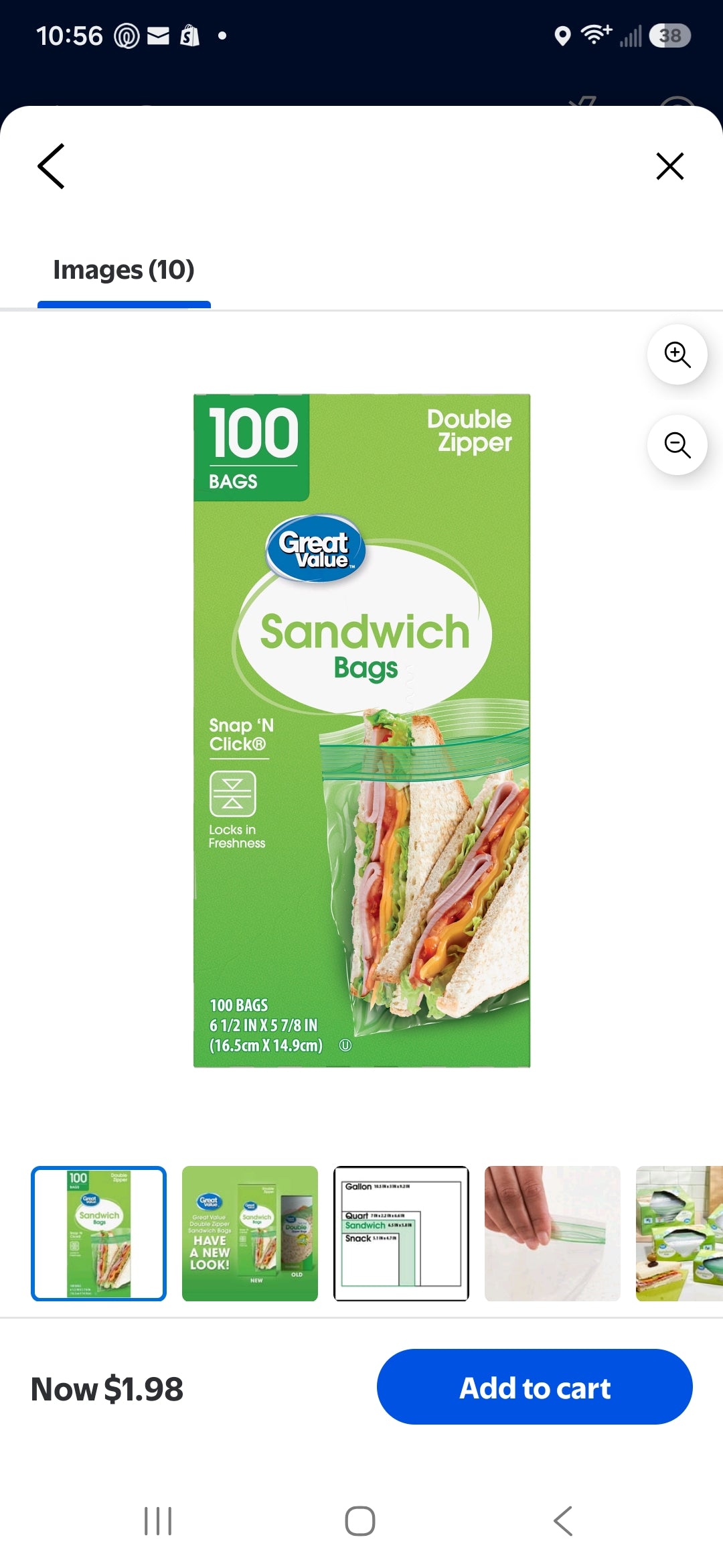 GV Sandwich Bags 100ct