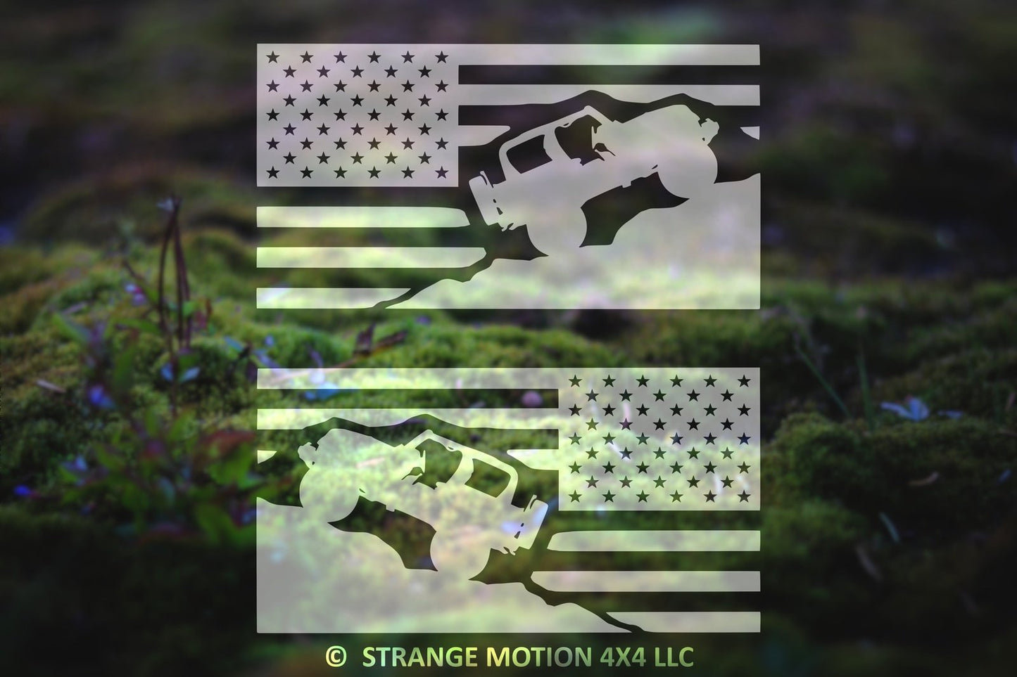 Pair of American Flag Vinyl Decals for Wrangler TJ | 250P