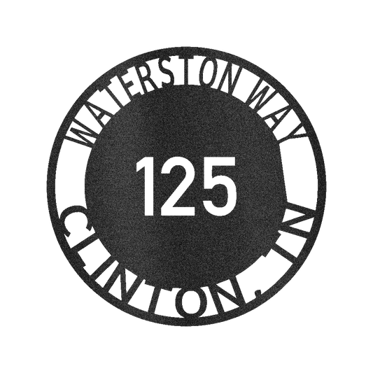 Bold Circle Home Address Personalized Gifts - Custom Metal Sign