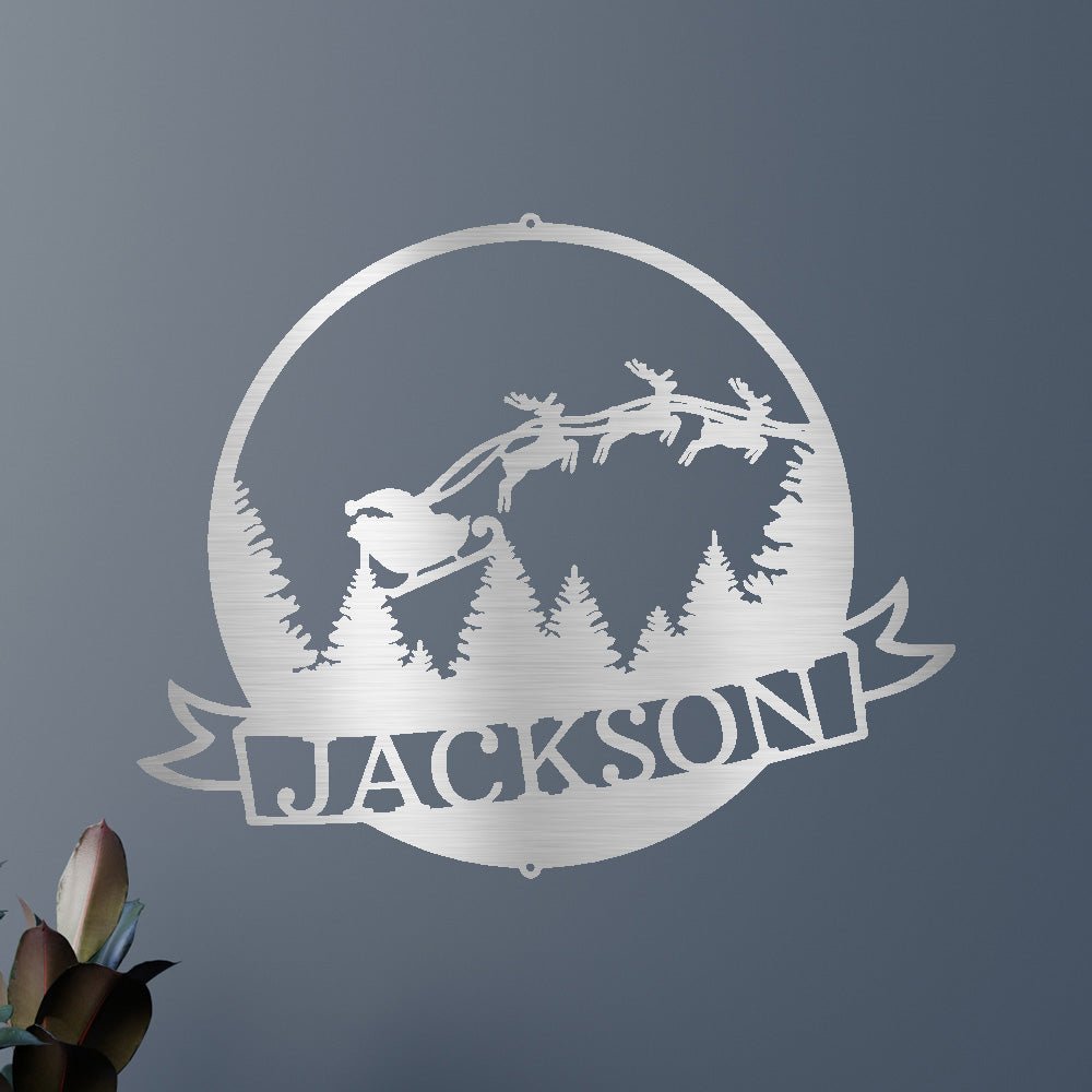 Santa's Journey Personalized Gifts - Custom Metal Sign, Christmas Gift