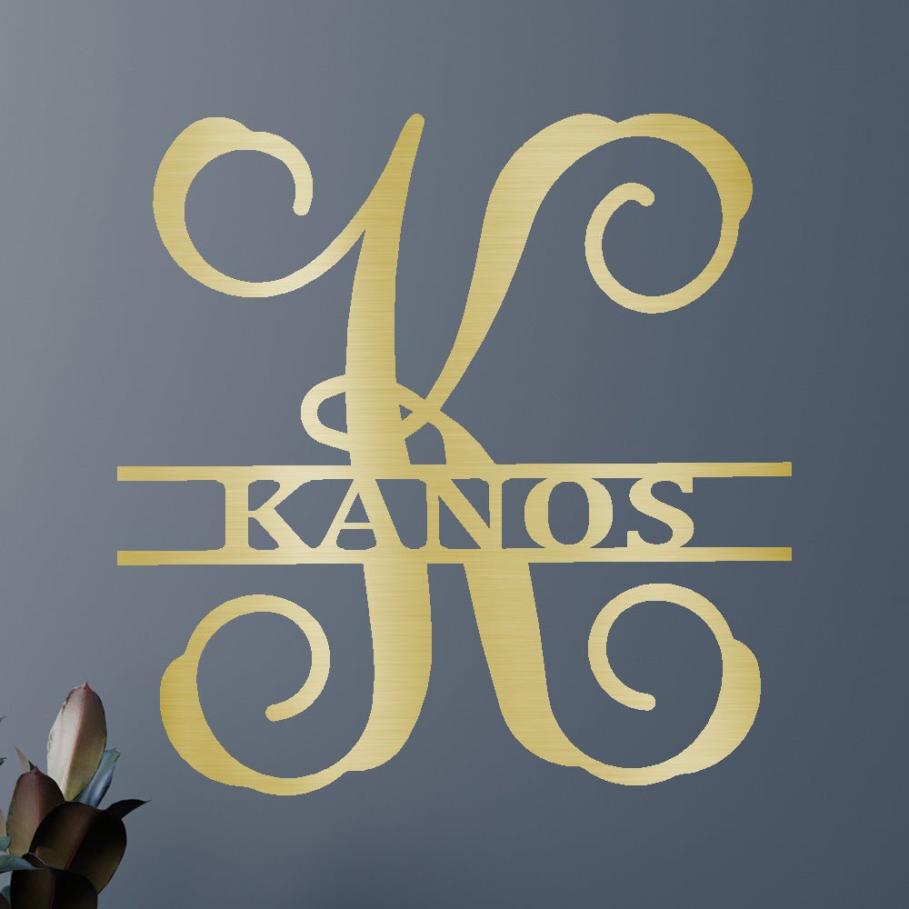 Vine Family Personalized Gifts - Custom Metal Sign, Split Letter